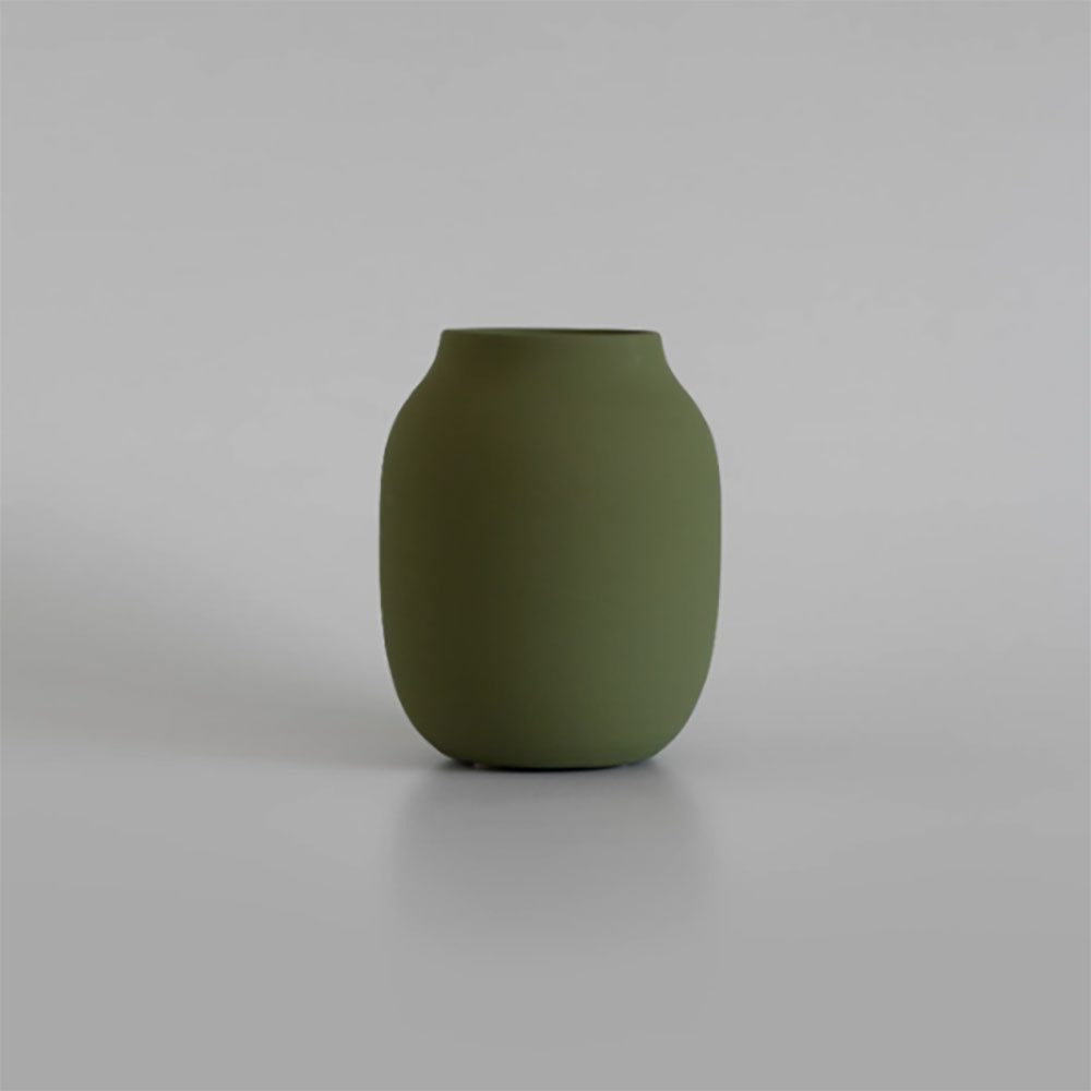 Olive Green Vase House of Beò Beò Home Decor Home Accessories Home Styling Flower Vase Textured Vase Earthenware Green Vase Small Vase Vase for flowers