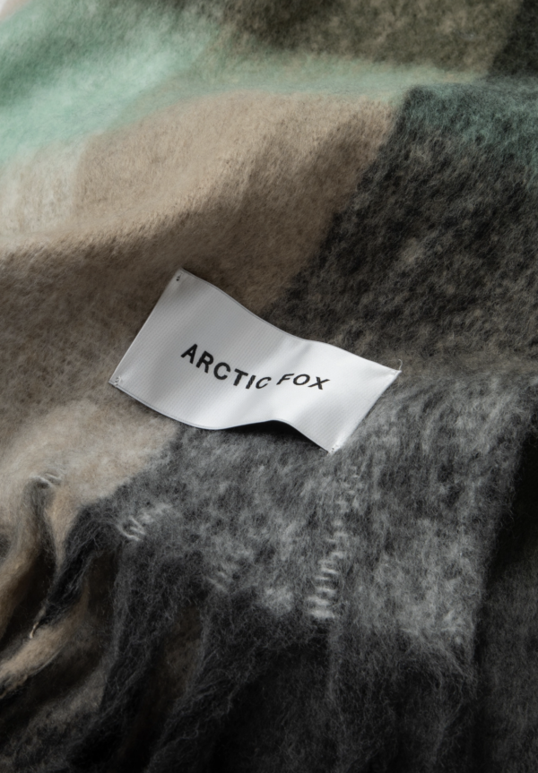 Black Check Recycled Scarf Sustainable Winter Fashion Eco-Friendly XL Silhouette Scarf Multi-Coloured Check Design Accessory Ethical Fashion Statement ARCTIC FOX & CO. Scarf